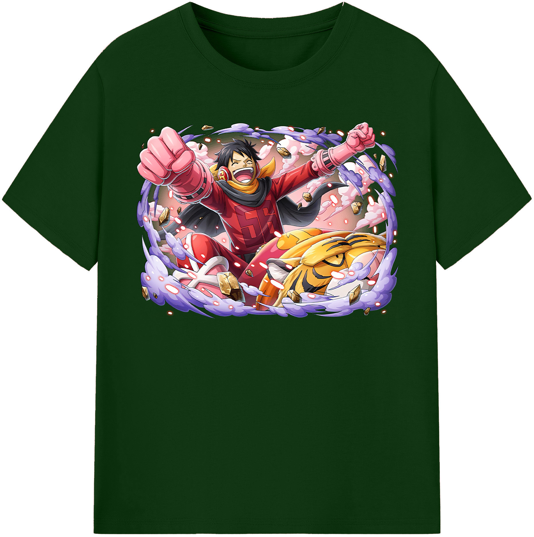 ワンピース モンキー・D・ルフィ ONE PIECE Monkey D. Luffy 綿100％半袖Tシャツ（フロントプリント）